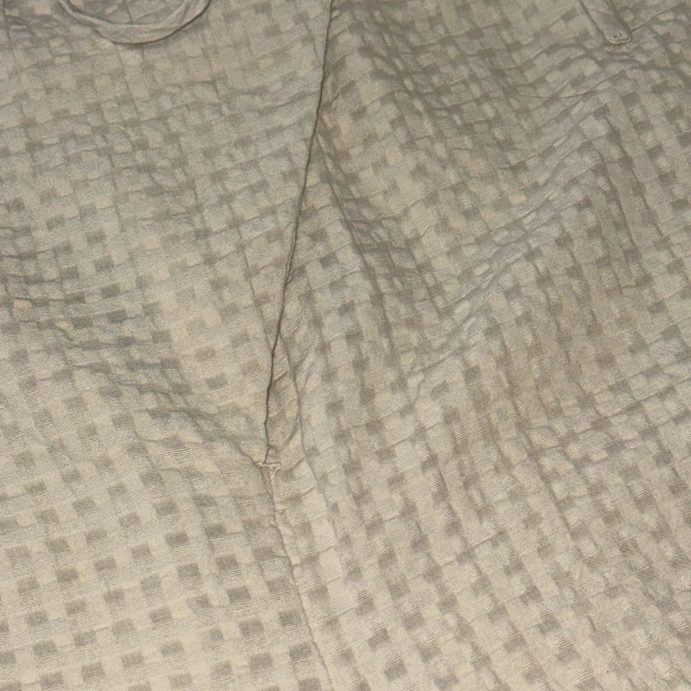 Free People free-est Pucker Check Wrap Shorts Oatmeal 100% Cotton Size L - Picture 10 of 14